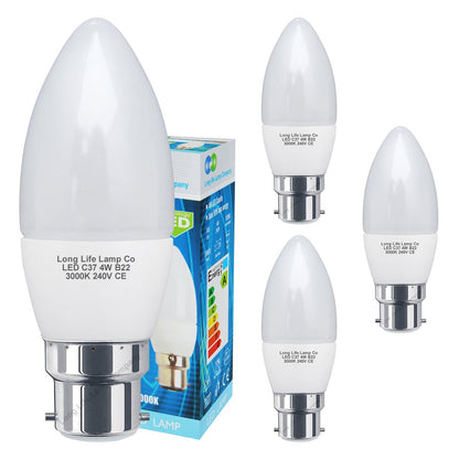 4w Frosted Cover LED Candle Warm White 3000K 2Pack Or 4Pack Or 10Pack - Energy Light Bulbs - Free delivery on all orders