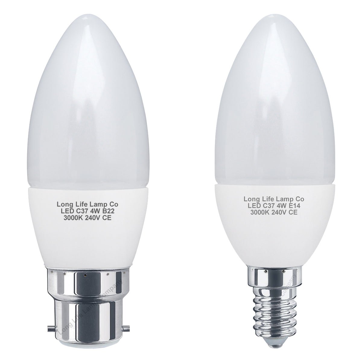 4w Frosted Cover LED Candle Warm White 3000K - Energy Light Bulbs - Free delivery on all orders