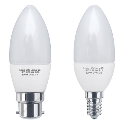 4w Frosted Cover LED Candle Warm White 3000K - Energy Light Bulbs - Free delivery on all orders