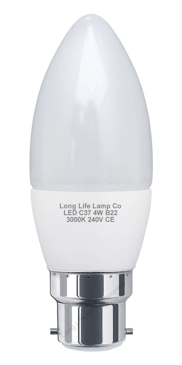 4w Frosted Cover LED Candle Warm White 3000K - Energy Light Bulbs - Free delivery on all orders