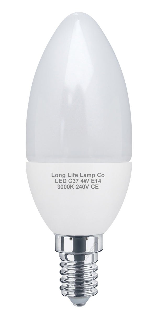 4w Frosted Cover LED Candle Warm White 3000K - Energy Light Bulbs - Free delivery on all orders