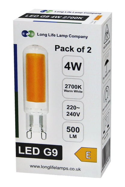 4W G9 LED Bulbs Warm White 40W Equivalent | 2 Bulbs or 4 Bulbs - Energy Light Bulbs - Free delivery on all orders