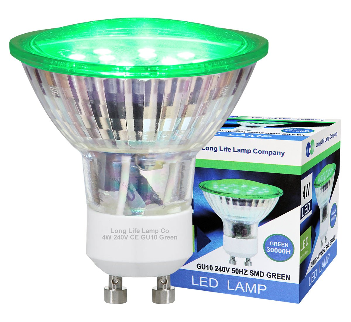 4w Green GU10 LED Colour Light Bulb - Energy Light Bulbs - Free delivery on all orders