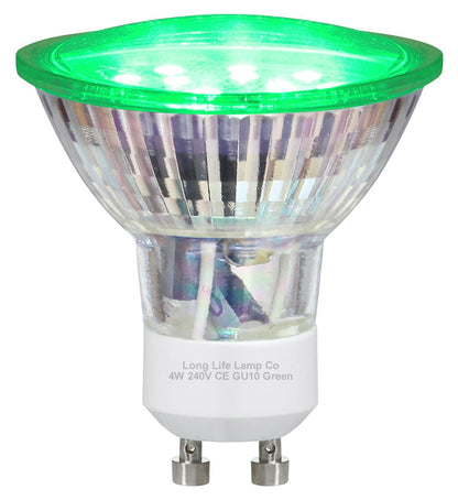 4w Green GU10 LED Colour Light Bulb - Energy Light Bulbs - Free delivery on all orders