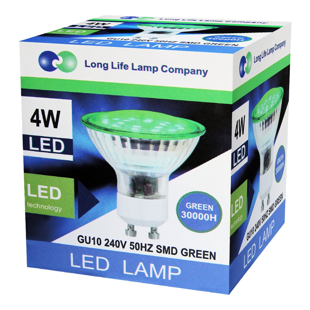 4w Green GU10 LED Colour Light Bulb - Energy Light Bulbs - Free delivery on all orders
