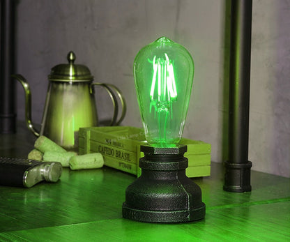 4w Green LED Vintage Filament Light Bulb B22 Clear Glass ST58 Ambient Lighting - Energy Light Bulbs - Free delivery on all orders