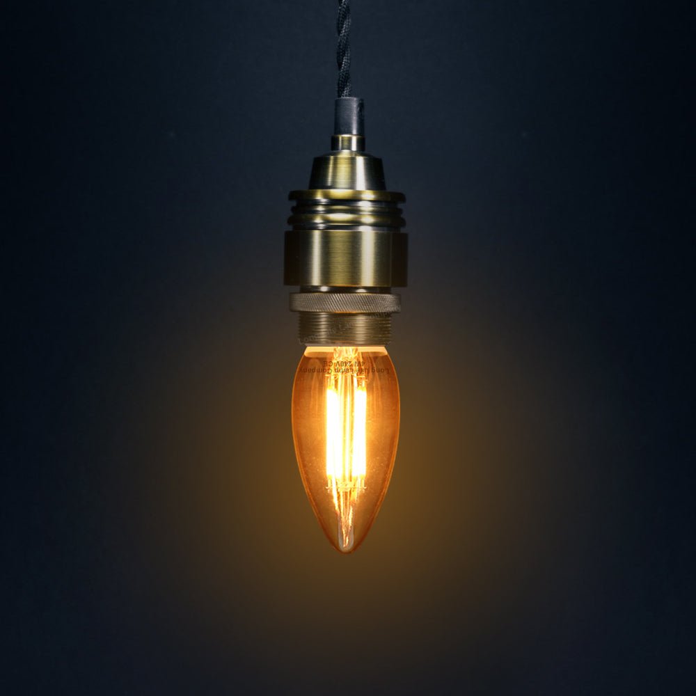 4w LED Candle E14 Filament Light Bulb Small Edison Screw Clear Glass 1800 Kelvin 2 Pack - Energy Light Bulbs - Free delivery on all orders