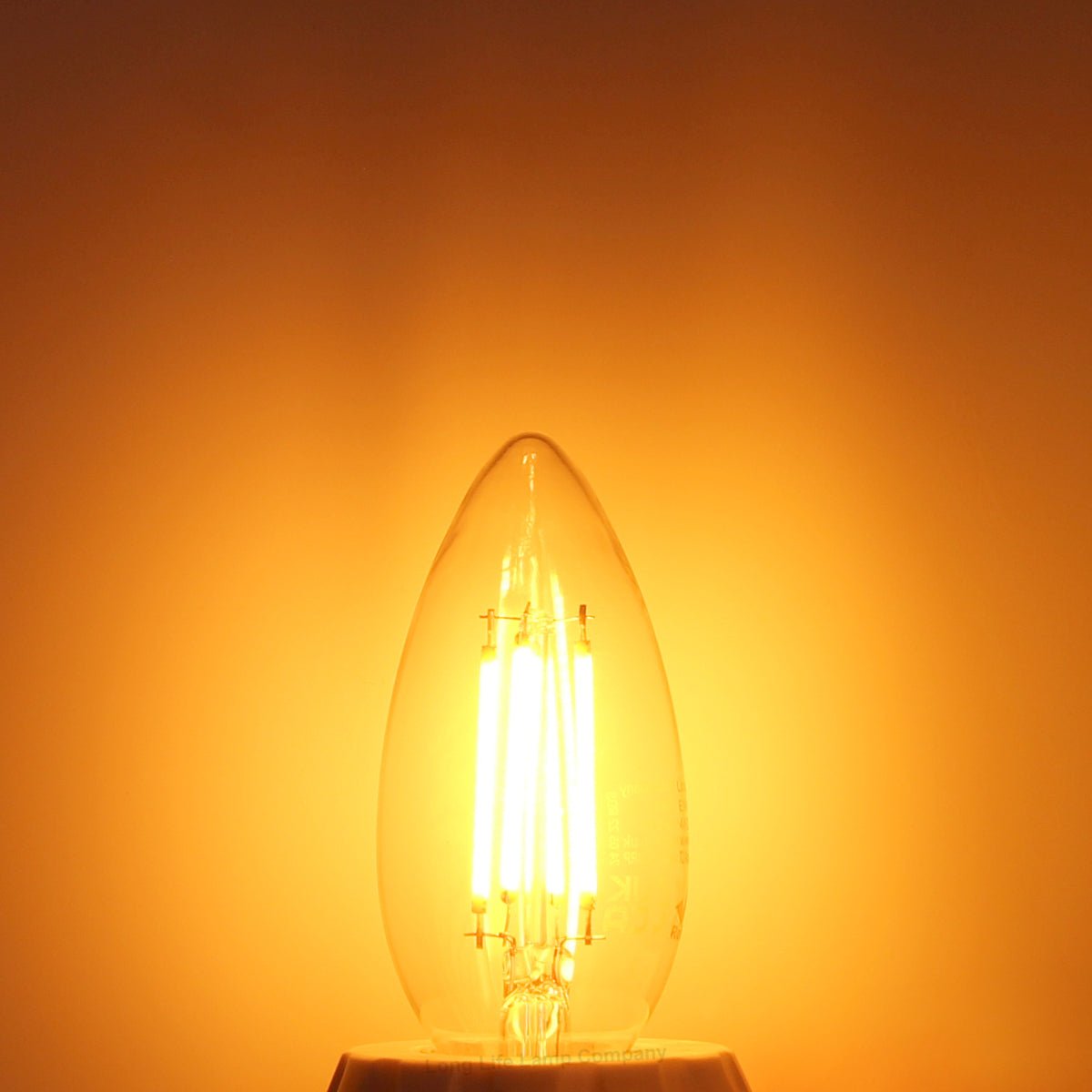 4w LED Candle E14 Filament Light Bulb Small Edison Screw Clear Glass 1800 Kelvin 2 Pack - Energy Light Bulbs - Free delivery on all orders