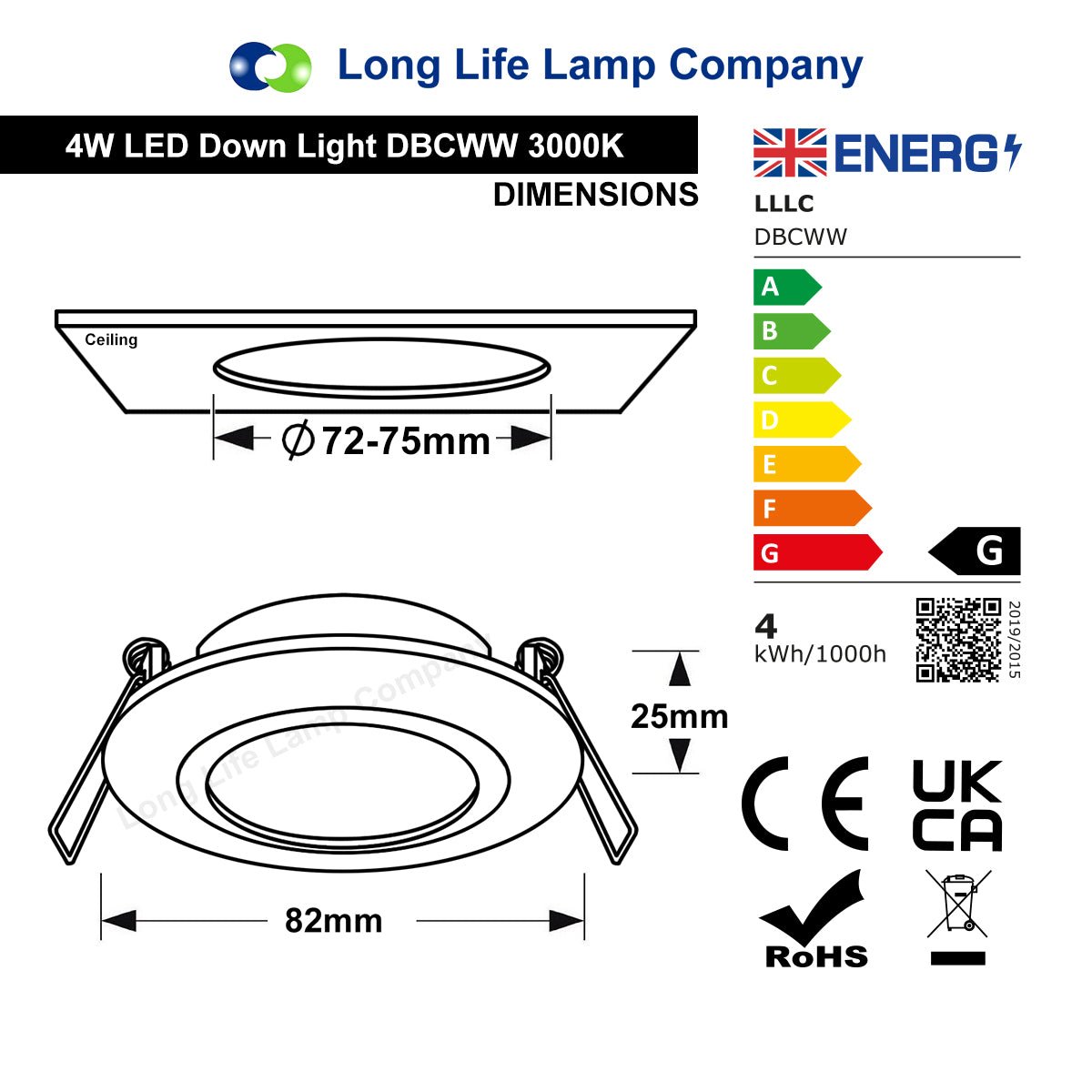 4w LED Ceiling Downlight Brush Chrome Recessed Adjustable Spot Light - Energy Light Bulbs - Free delivery on all orders