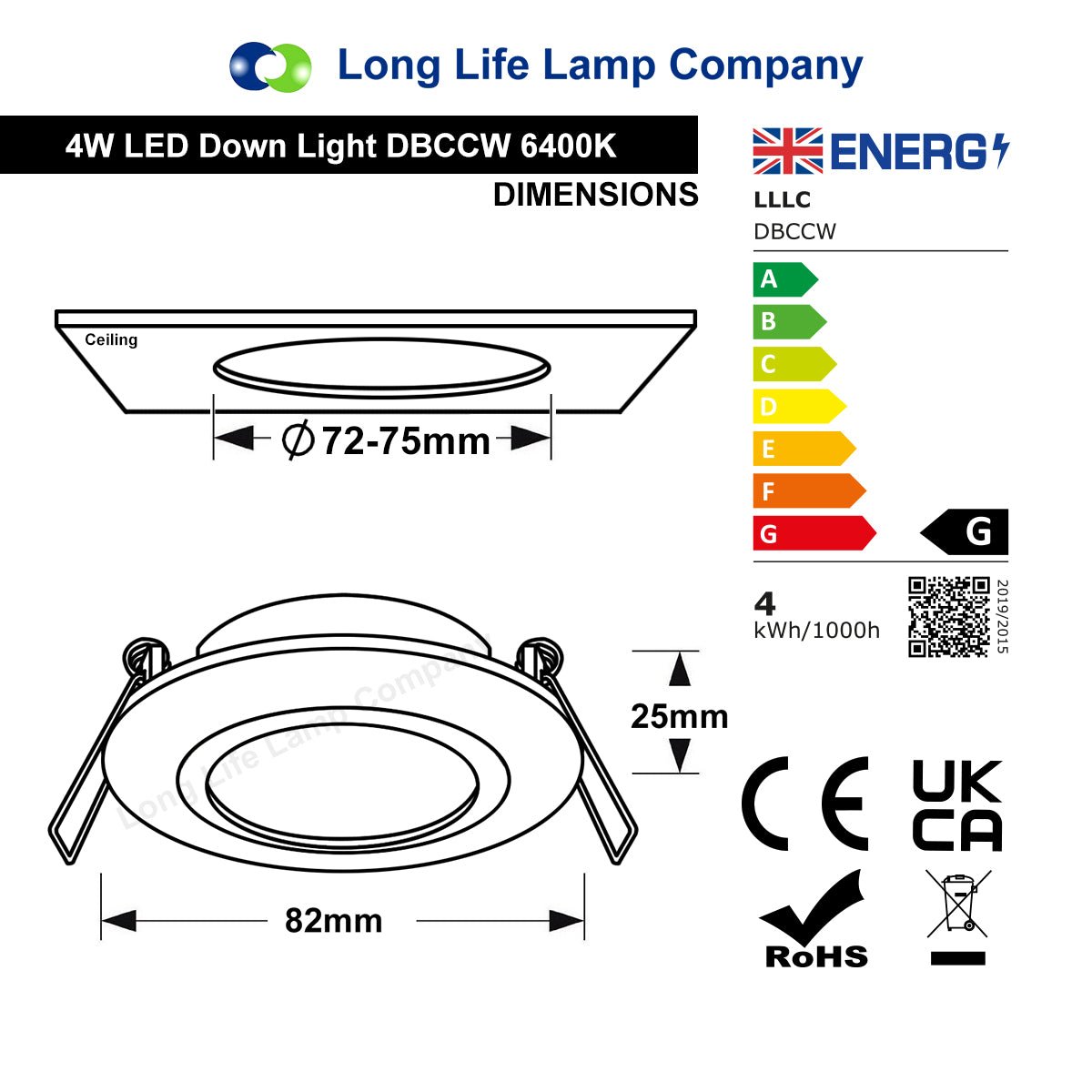 4w LED Ceiling Downlight Brush Chrome Recessed Adjustable Spot Light - Energy Light Bulbs - Free delivery on all orders