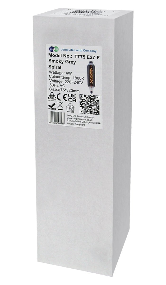 4w LED Coil Bottle Light Filament Bulb Glass Smoked Grey Decorative E27 - Energy Light Bulbs - Free delivery on all orders