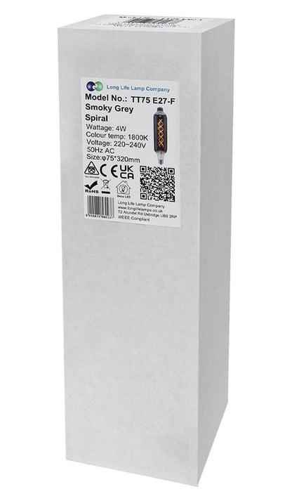 4w LED Coil Bottle Light Filament Bulb Glass Smoked Grey Decorative E27 - Energy Light Bulbs - Free delivery on all orders