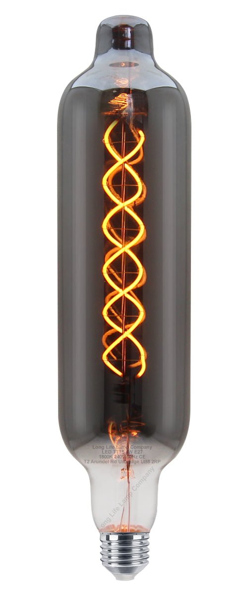 4w LED Coil Bottle Light Filament Bulb Glass Smoked Grey Decorative E27 - Energy Light Bulbs - Free delivery on all orders