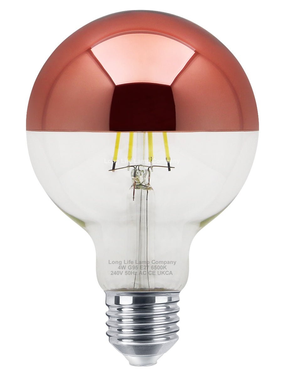 4W LED Crown Copper Light Bulb Mirror Top E27 Cool White 6500k - Energy Light Bulbs - Free delivery on all orders
