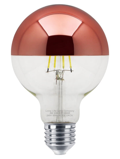 4W LED Crown Copper Light Bulb Mirror Top E27 Cool White 6500k - Energy Light Bulbs - Free delivery on all orders
