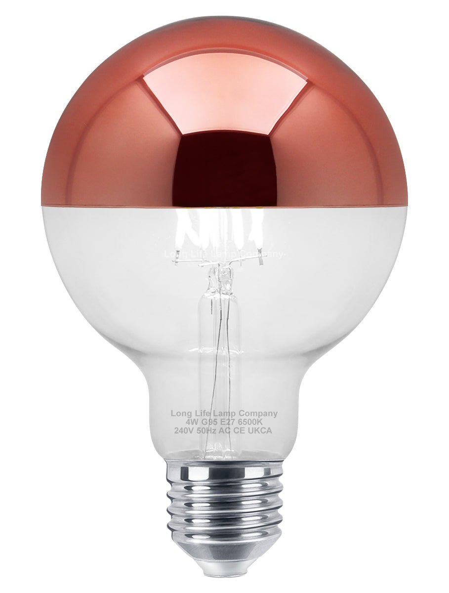 4W LED Crown Copper Light Bulb Mirror Top E27 Cool White 6500k - Energy Light Bulbs - Free delivery on all orders