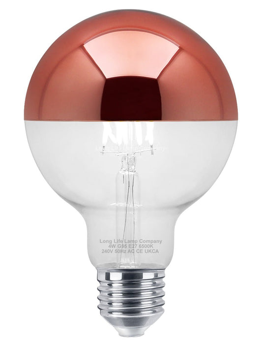 4W LED Crown Copper Light Bulb Mirror Top E27 Cool White 6500k - Energy Light Bulbs - Free delivery on all orders