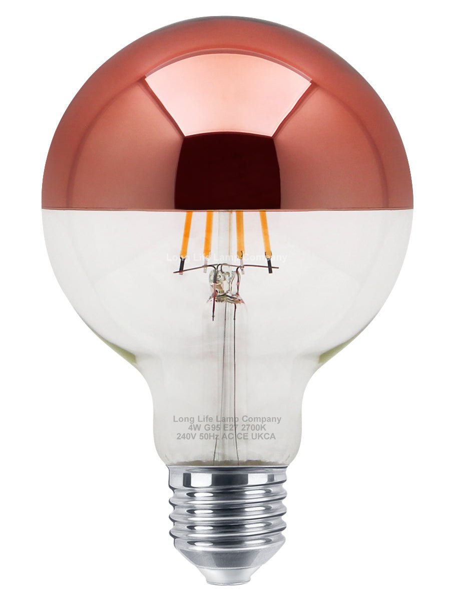4W LED Crown Copper Light Bulb Mirror Top E27 Warm White 2700k - Energy Light Bulbs - Free delivery on all orders