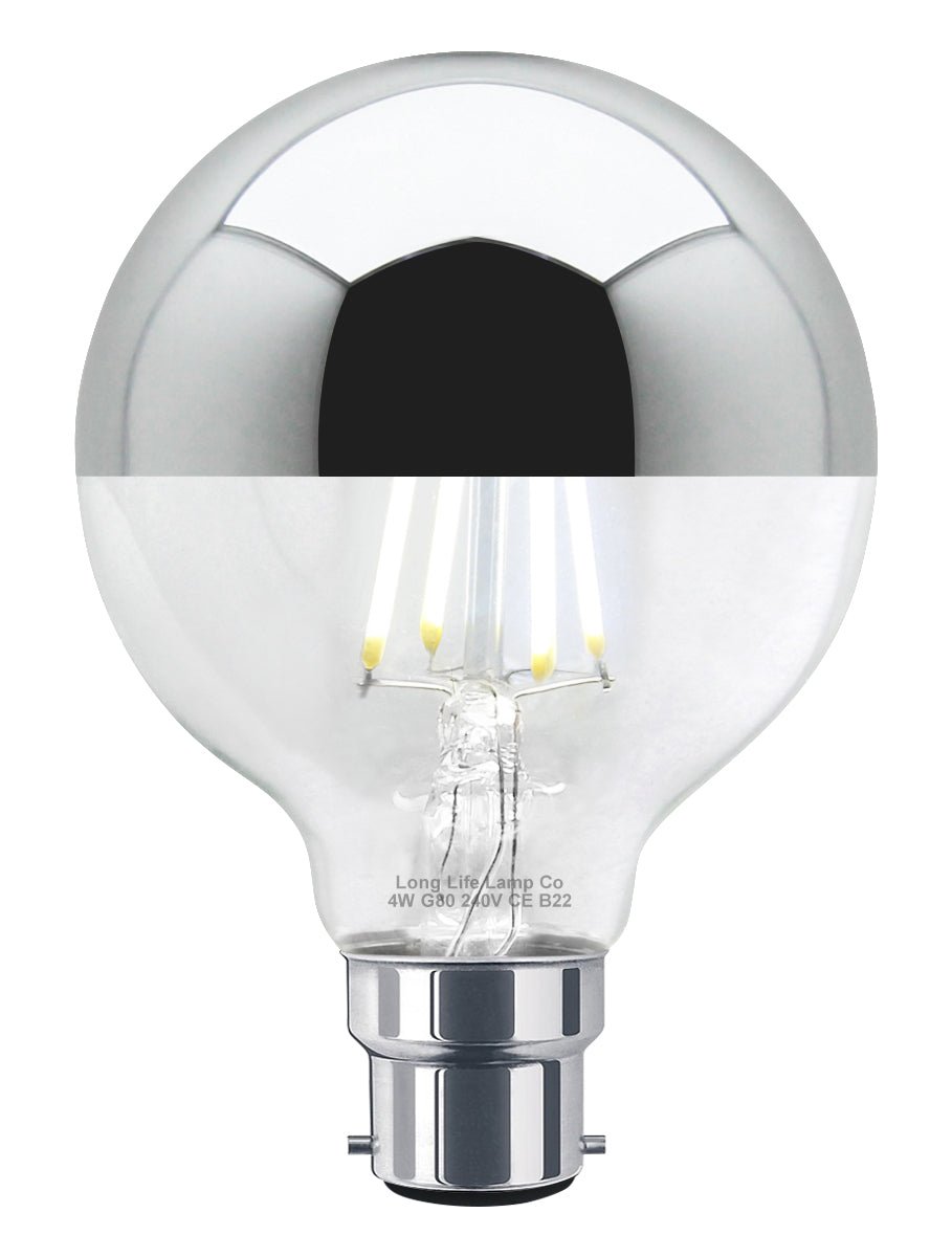 4w LED Crown Silver Light Bulb Mirror Top B22 Cool White - Energy Light Bulbs - Free delivery on all orders