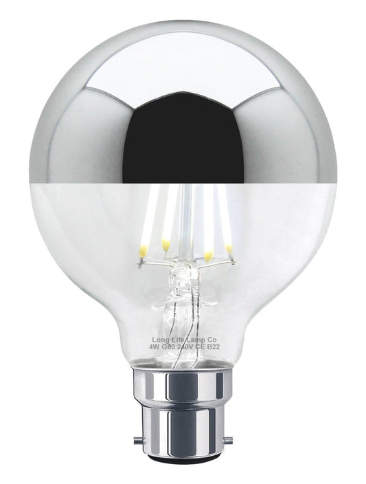 4w LED Crown Silver Light Bulb Mirror Top B22 Cool White - Energy Light Bulbs - Free delivery on all orders