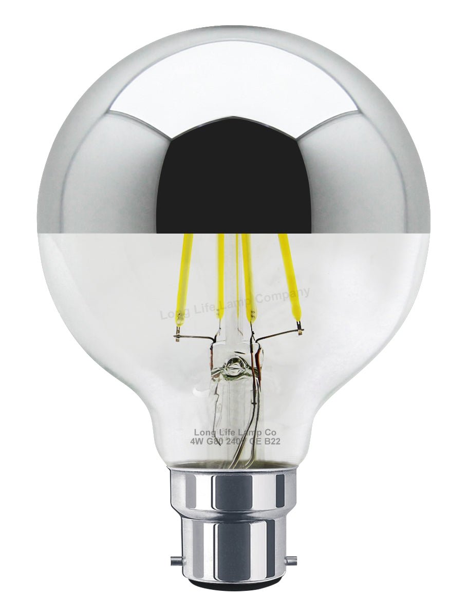 4w LED Crown Silver Light Bulb Mirror Top B22 Cool White - Energy Light Bulbs - Free delivery on all orders
