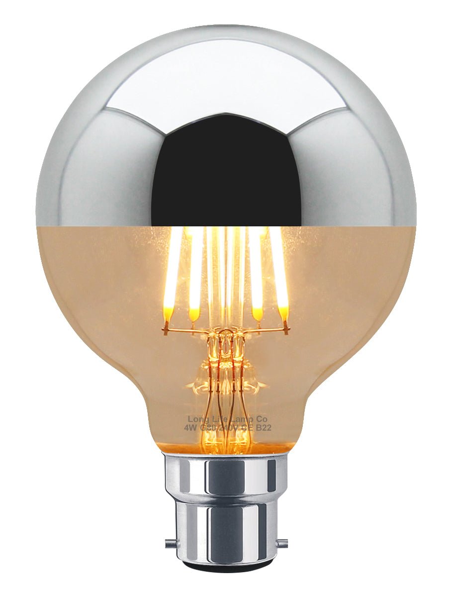 4w LED Crown Silver Light Bulb Mirror Top B22 Warm White - Energy Light Bulbs - Free delivery on all orders