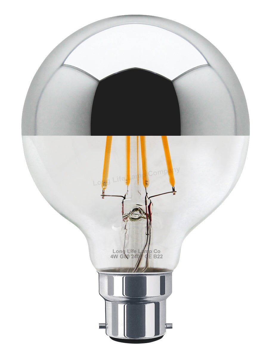 4w LED Crown Silver Light Bulb Mirror Top B22 Warm White - Energy Light Bulbs - Free delivery on all orders