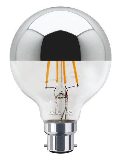4w LED Crown Silver Light Bulb Mirror Top B22 Warm White - Energy Light Bulbs - Free delivery on all orders