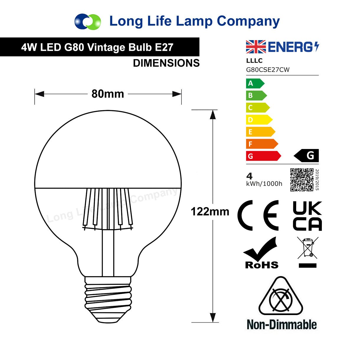 4w LED Crown Silver Light Bulb Mirror Top E27 Cool White - Free delivery on all orders