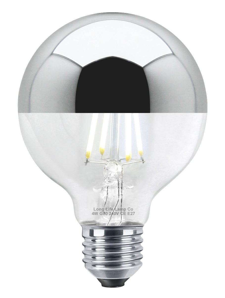 4w LED Crown Silver Light Bulb Mirror Top E27 Cool White - Energy Light Bulbs - Free delivery on all orders