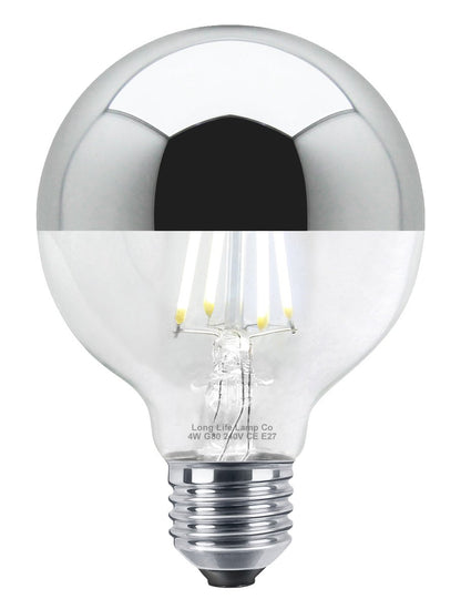 4w LED Crown Silver Light Bulb Mirror Top E27 Cool White - Energy Light Bulbs - Free delivery on all orders