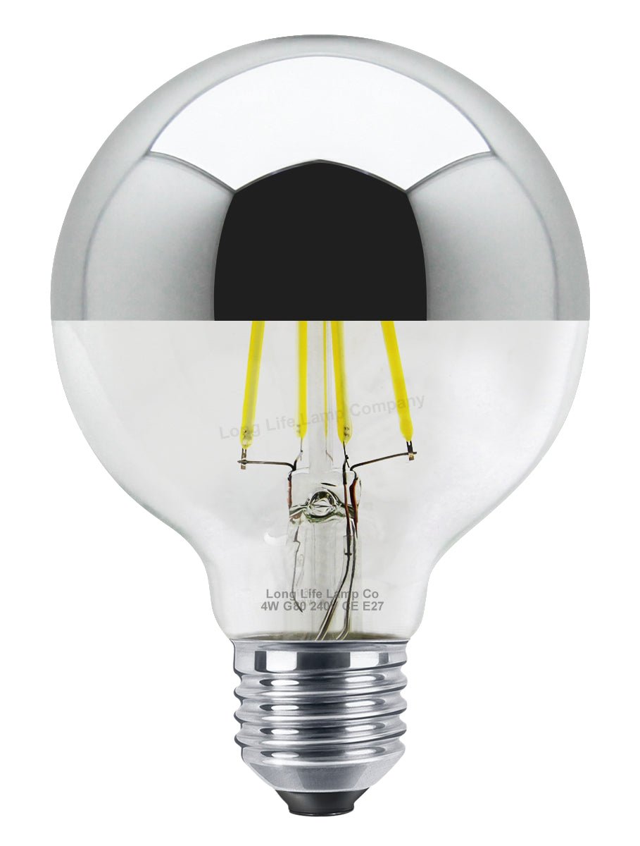 4w LED Crown Silver Light Bulb Mirror Top E27 Cool White - Energy Light Bulbs - Free delivery on all orders