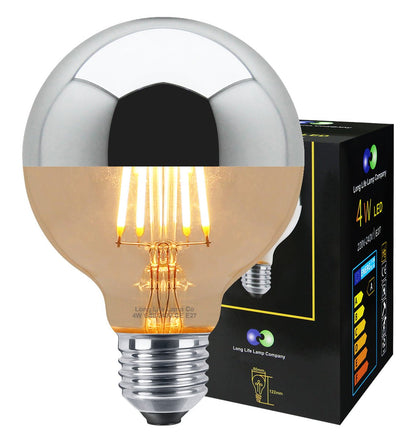 4w LED Crown Silver Light Bulb Mirror Top E27 Warm White - Energy Light Bulbs - Free delivery on all orders