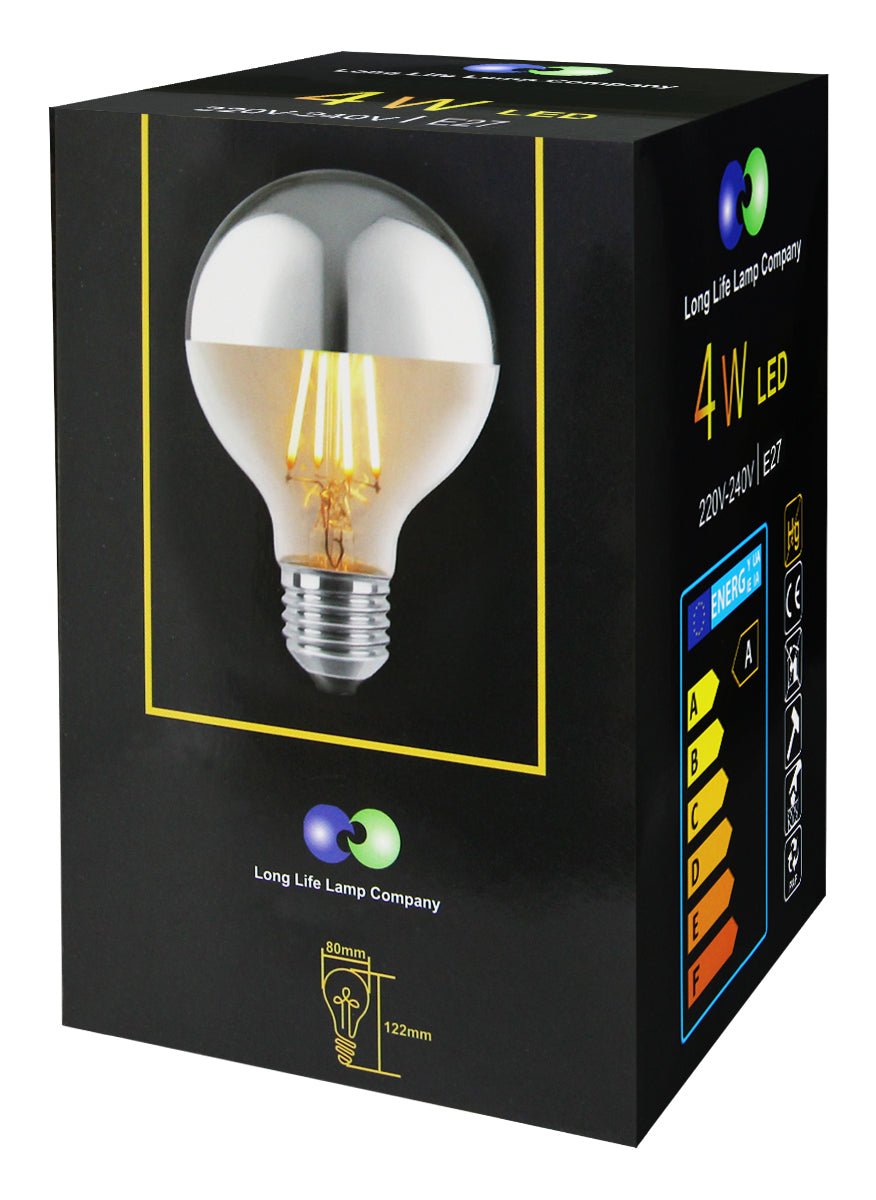 4w LED Crown Silver Light Bulb Mirror Top E27 Warm White - Energy Light Bulbs - Free delivery on all orders