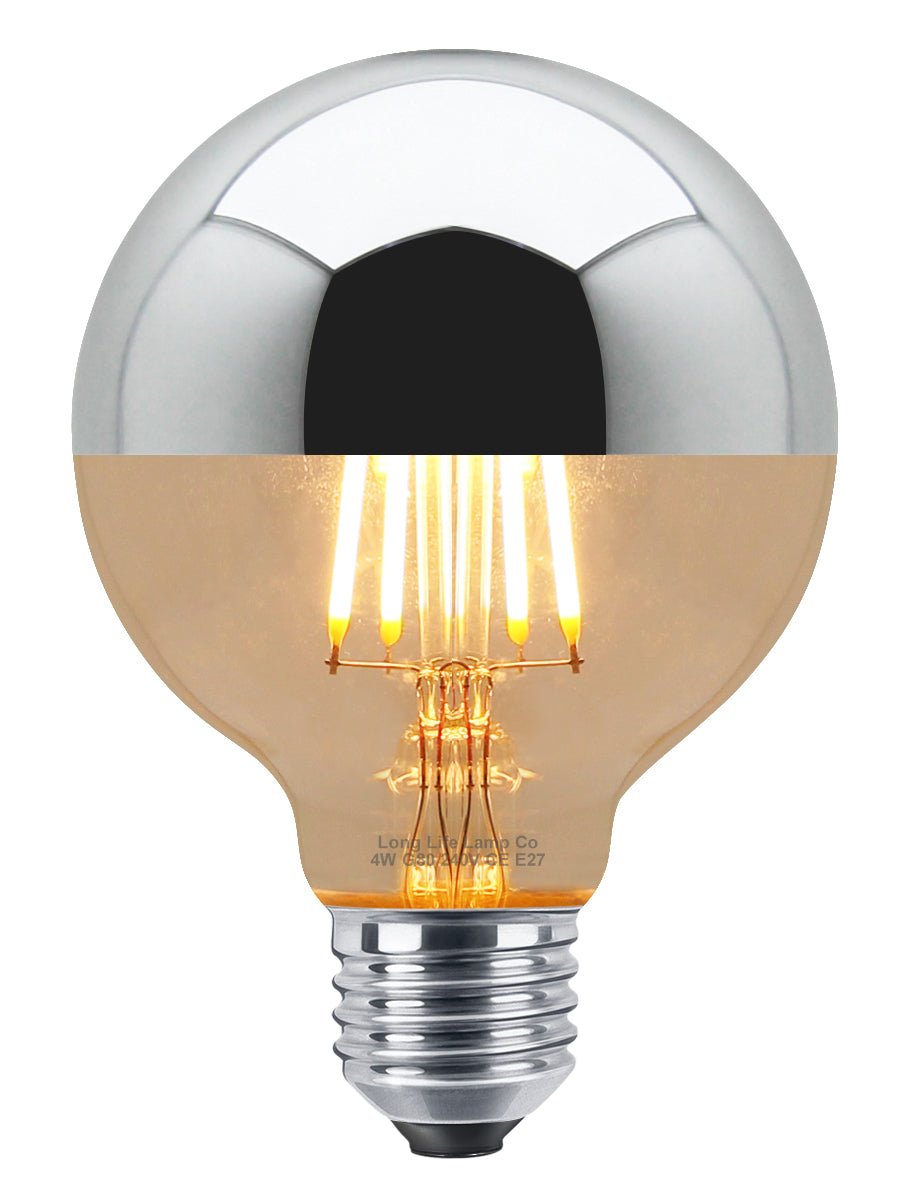 4w LED Crown Silver Light Bulb Mirror Top E27 Warm White - Energy Light Bulbs - Free delivery on all orders