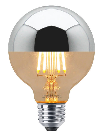 4w LED Crown Silver Light Bulb Mirror Top E27 Warm White - Energy Light Bulbs - Free delivery on all orders