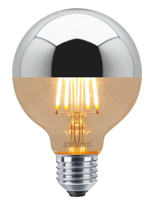 4w LED Crown Silver Light Bulb Mirror Top E27 Warm White - Energy Light Bulbs - Free delivery on all orders
