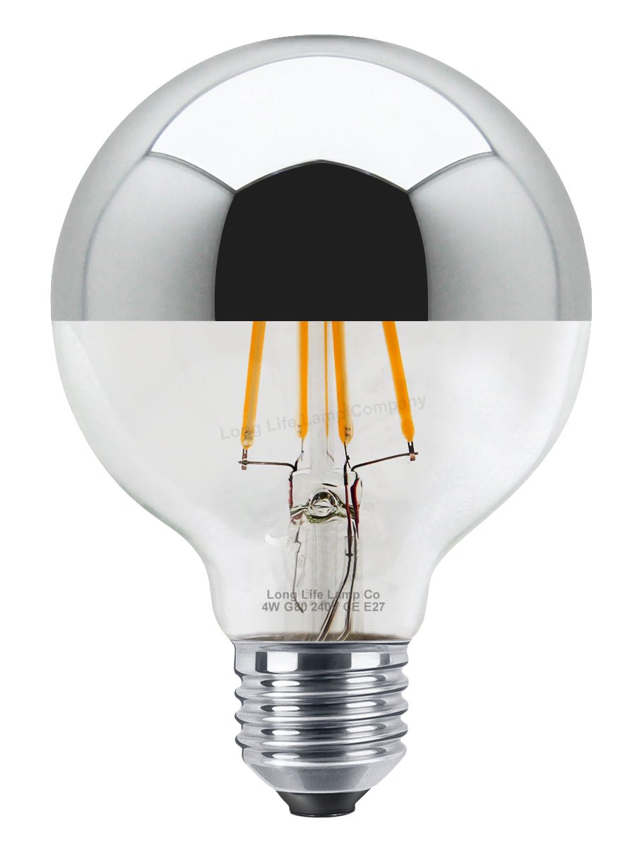 4w LED Crown Silver Light Bulb Mirror Top E27 Warm White - Energy Light Bulbs - Free delivery on all orders