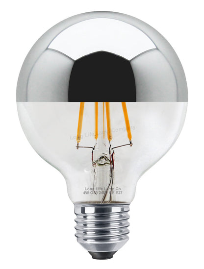 4w LED Crown Silver Light Bulb Mirror Top E27 Warm White - Energy Light Bulbs - Free delivery on all orders