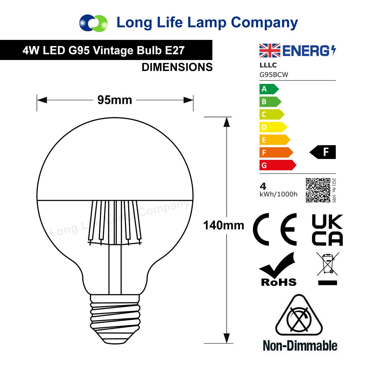 4W LED Crown Top Light Bulb Matte Black E27 Cool White 6500k - Energy Light Bulbs - Free delivery on all orders