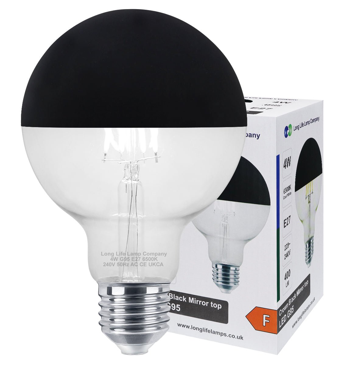 4W LED Crown Top Light Bulb Matte Black E27 Cool White 6500k - Energy Light Bulbs - Free delivery on all orders