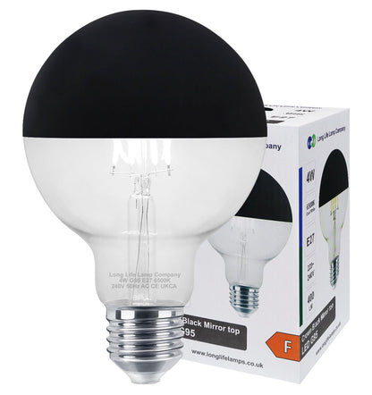 4W LED Crown Top Light Bulb Matte Black E27 Cool White 6500k - Energy Light Bulbs - Free delivery on all orders