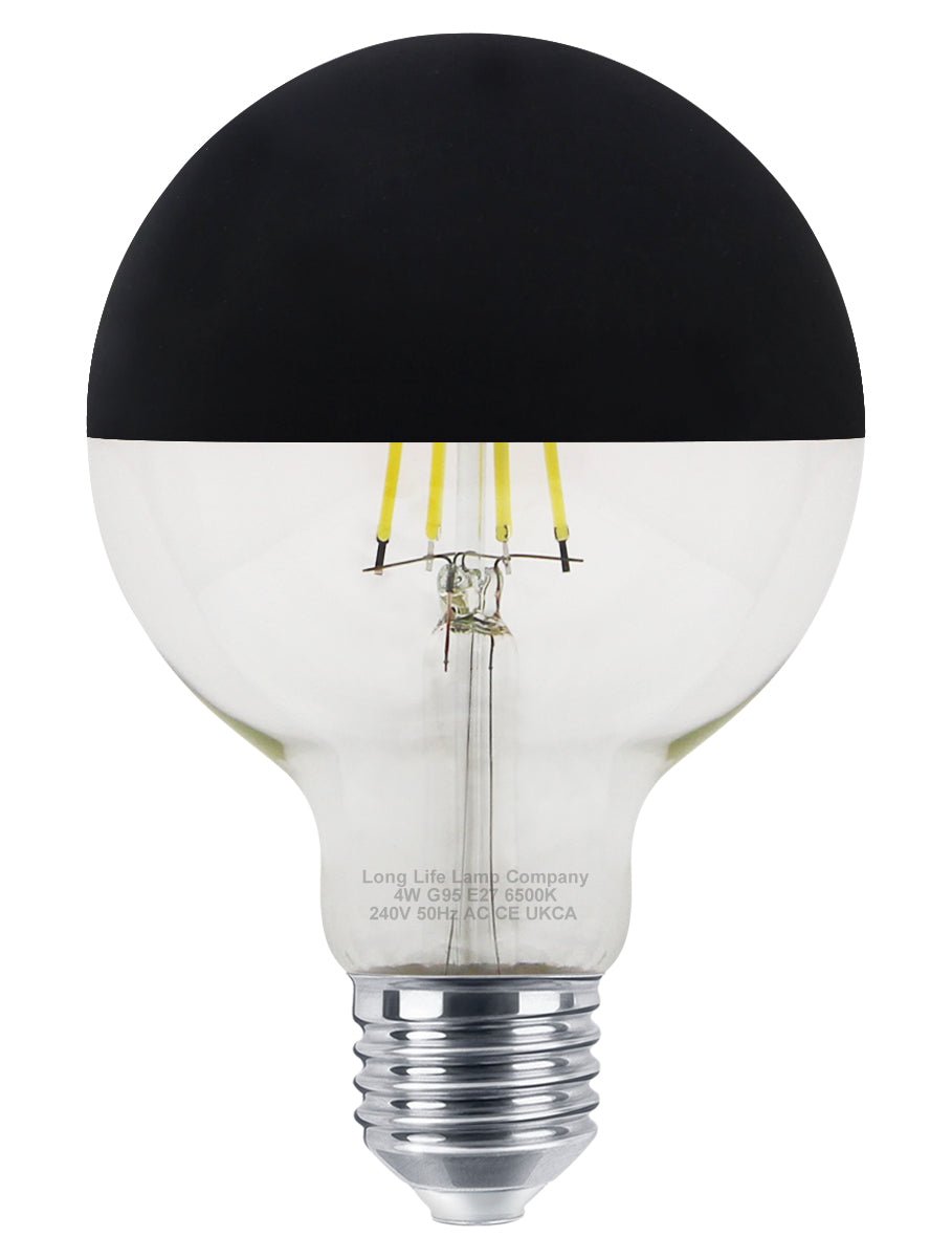 4W LED Crown Top Light Bulb Matte Black E27 Cool White 6500k - Energy Light Bulbs - Free delivery on all orders