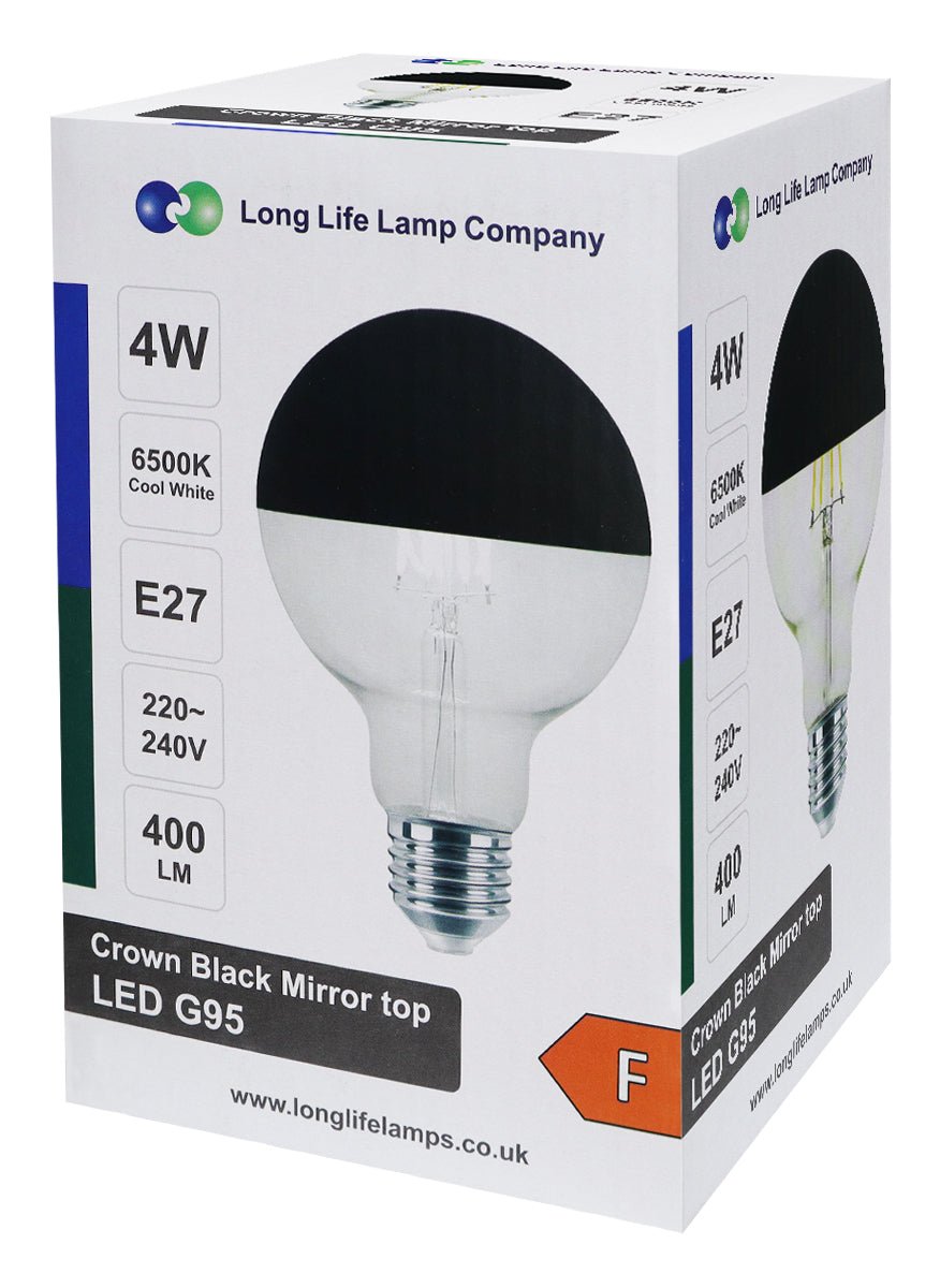4W LED Crown Top Light Bulb Matte Black E27 Cool White 6500k - Energy Light Bulbs - Free delivery on all orders
