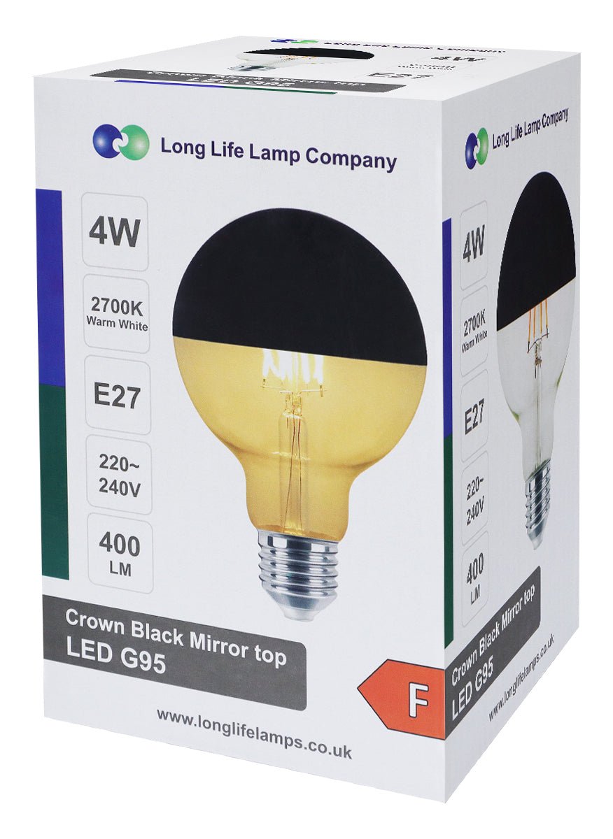 4W LED Crown Top Light Bulb Matte Black E27 Warm White 2700k - Energy Light Bulbs - Free delivery on all orders