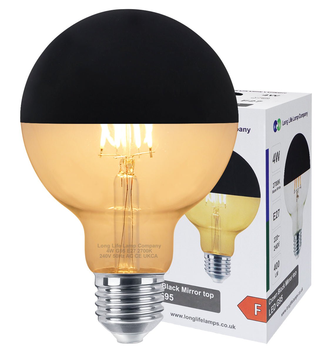 4W LED Crown Top Light Bulb Matte Black E27 Warm White 2700k - Energy Light Bulbs - Free delivery on all orders