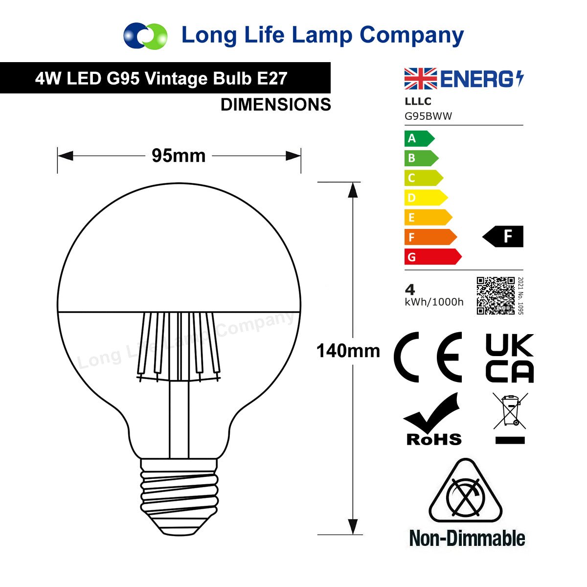 4W LED Crown Top Light Bulb Matte Black E27 Warm White 2700k - Energy Light Bulbs - Free delivery on all orders