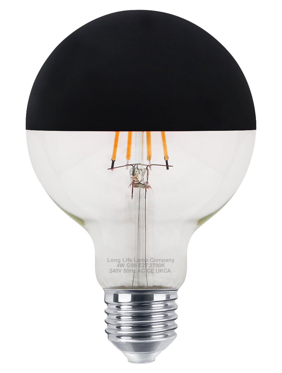 4W LED Crown Top Light Bulb Matte Black E27 Warm White 2700k - Energy Light Bulbs - Free delivery on all orders