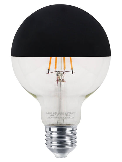 4W LED Crown Top Light Bulb Matte Black E27 Warm White 2700k - Energy Light Bulbs - Free delivery on all orders