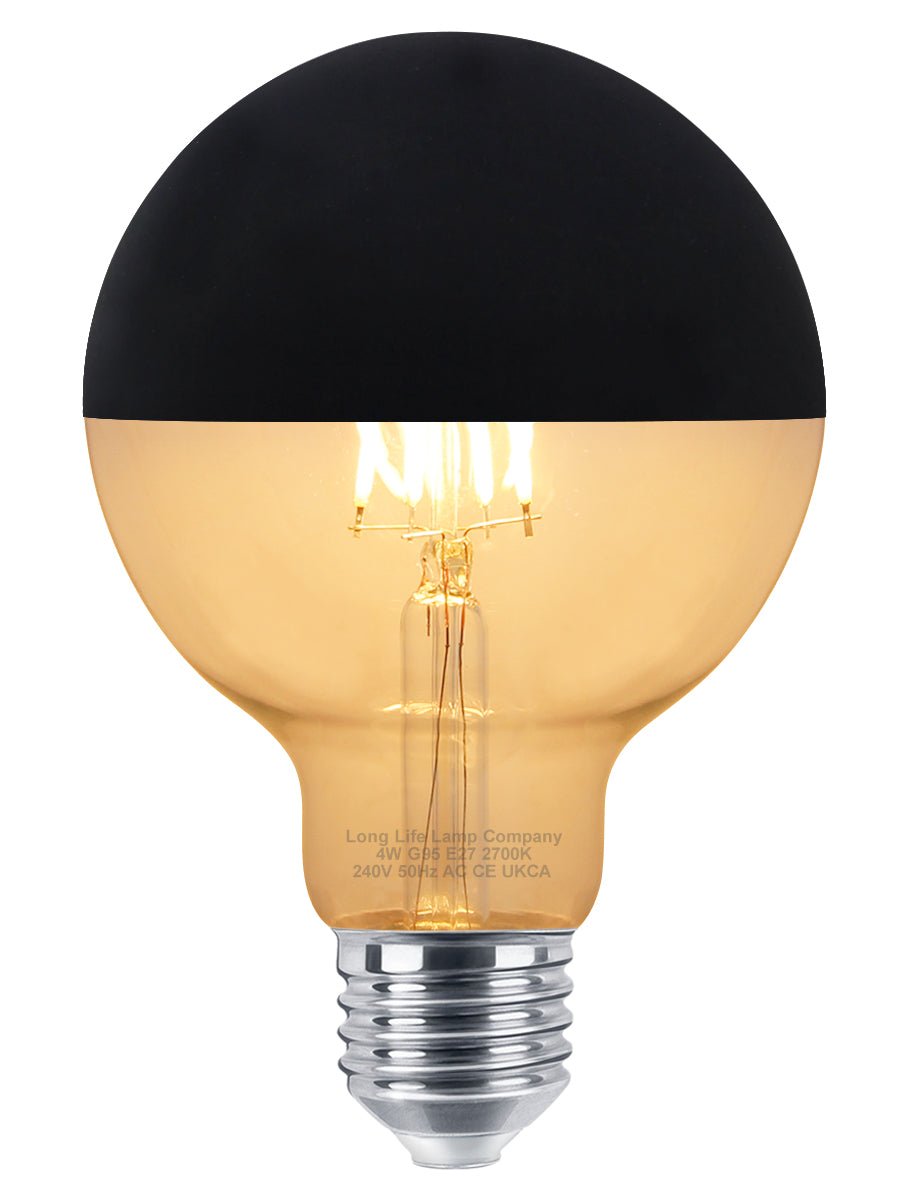 4W LED Crown Top Light Bulb Matte Black E27 Warm White 2700k - Energy Light Bulbs - Free delivery on all orders